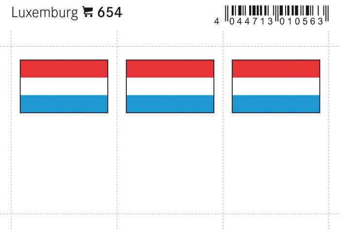 Luxembourg Flag Labels