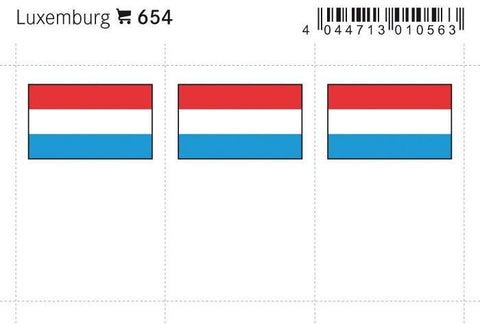 Luxembourg Flag Labels