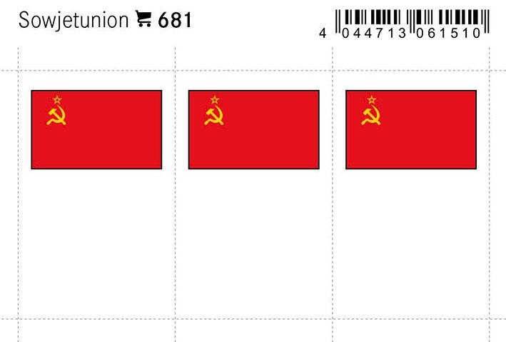 Soviet Union Flag Labels