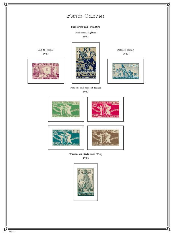 French Colonies, Offices & Europe